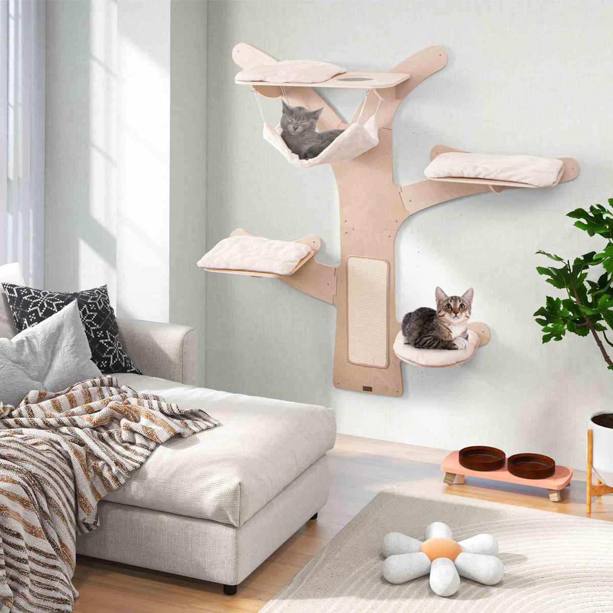 Wall-Mounted Cat Tower, Cat Wall Shelves Furniture