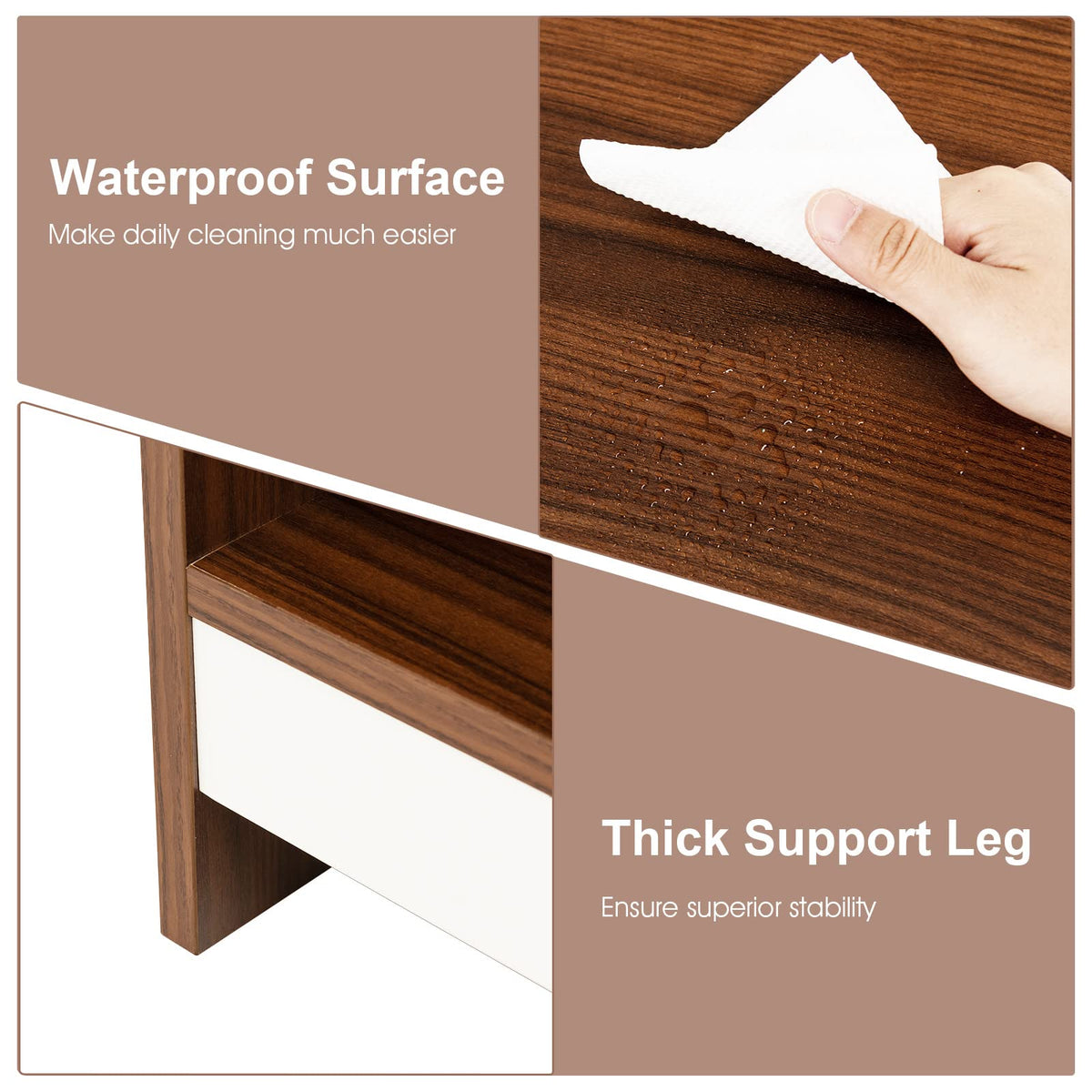 Giantex 94.5 cm Coffee Table, Two-Tier Coffee Table with Storage Shelf