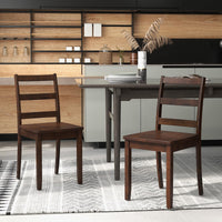 Giantex Wood Dining Chair Set of 2 w/Rubber Wood Legs, High Curved Backrest, Armless Kitchen Chairs