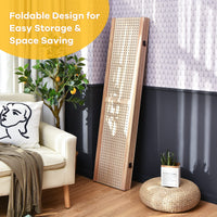 Giantex 4-Panel Pegboard Display, 152 cm Tall Folding Privacy Screen, Portable Jewelry Clothes Tool Organizer for Retail