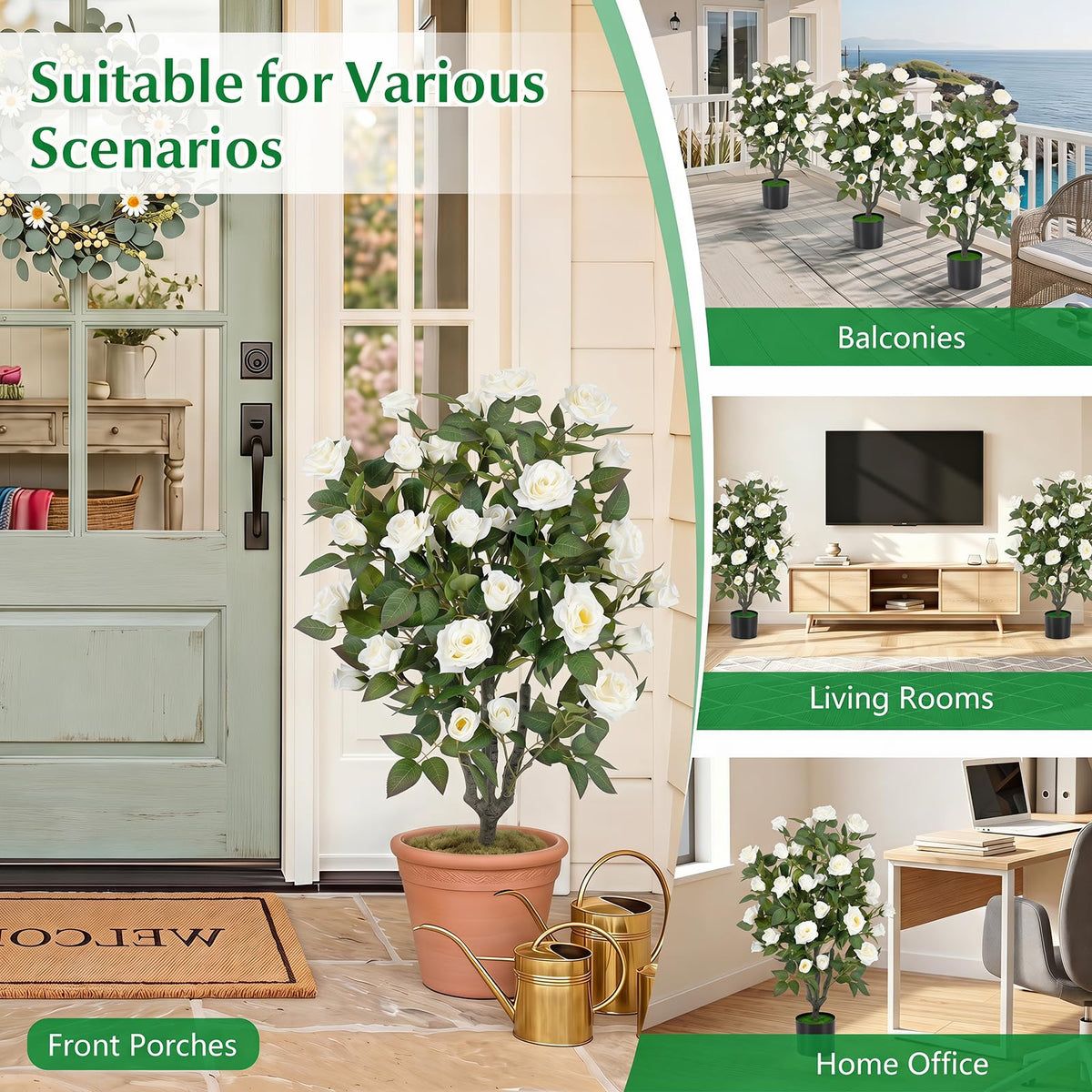 90cm Artificial Rose Tree Free Maintenance for Home Office Porch