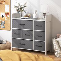 Giantex Fabric Dresser for Bedroom, Wide Chest of Drawers w/ 7 Drawers