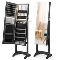 Giantex Jewelry Cabinet with Full Length Mirror, Jewelry Organizer with Inside Makeup Mirror