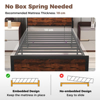 Single Size LED Bed Frame with Charging Station