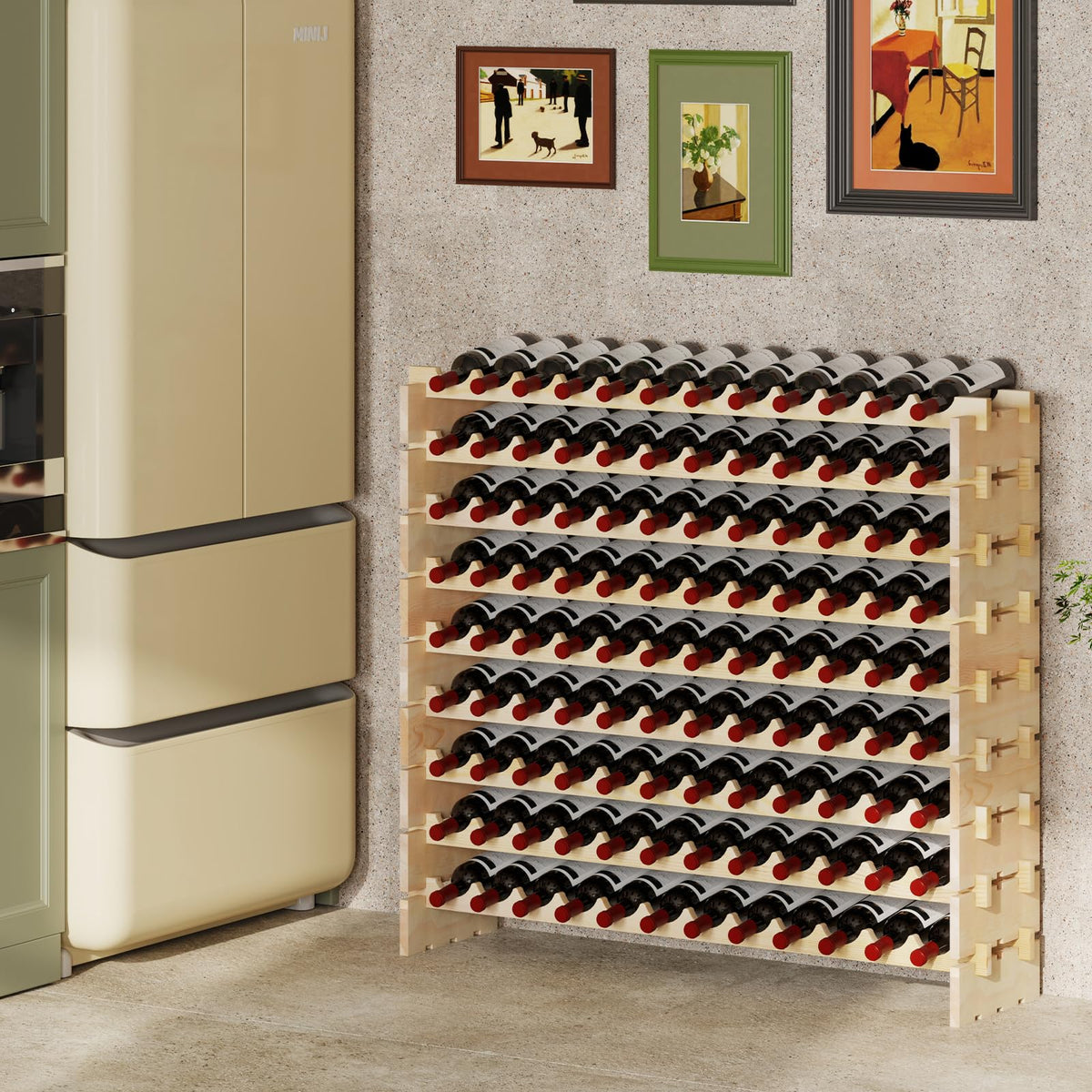 Giantex 108 Bottles Wine Rack, 9 Tiers Stackable Modular Wine Bottle Holder