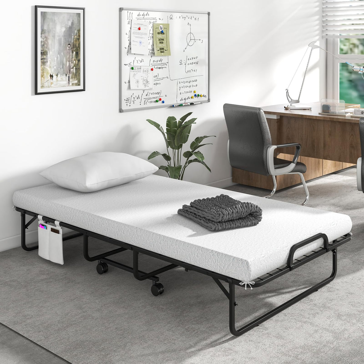 Single Size Folding Bed with Memory Foam Mattress & Pillow