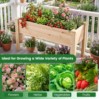 Wooden Raised Garden Bed with Legs and Drainage Holes