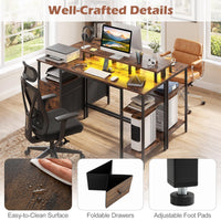 Giantex Reversible Office Desk with Charging Station