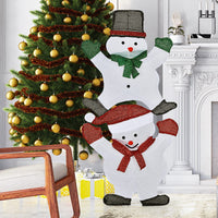 Christmas Santa Snowman, Lighted Pre-Lit LED Xmas Santa & Snowman