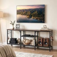 TV Stand Entertainment Center with 4 Open Storage Shelves