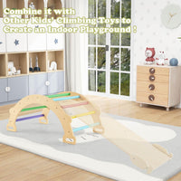 4-In-1 Wooden Kids Climber Arch Rocker with Cushion Montessori Toy