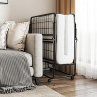 Twin Size Folding Bed, Rollaway Guest Bed with Memory Foam Mattress