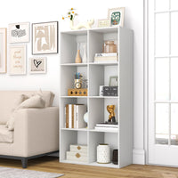 8-Cube Bookshelf, Modern Cubby Bookcase