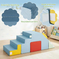 Kids Climb & Crawl Playset, Toddler Climber with Slide & Stairs, Soft Foam Blocks