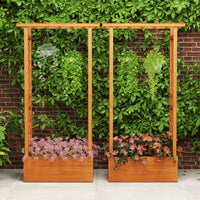 Giantex Raised Garden Bed with 2-Sided Trellis & Hanging Roof, 31" x 12.5" x 60"