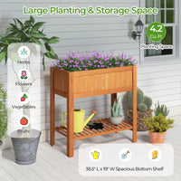 Giantex Raised Garden Bed Outdoor, Elevated Fir Wood Garden Box with Legs