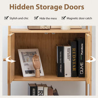 Bamboo Storage Cabinet with 3 Shelves for Bathroom