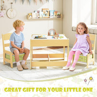 3-In-1 Kids Multi Activity Table & 2 Chairs Set for Toddlers