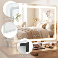 Giantex Vanity Mirror with LED Lights & Removable Magnify Mirror
