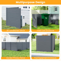 2 Panels 123cm x 123cm PP Privacy Fence Screen with Galvanized Ground Stakes