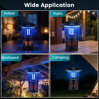 Outdoor Fly Trap with Light, Rechargeable Electric Bug Catcher