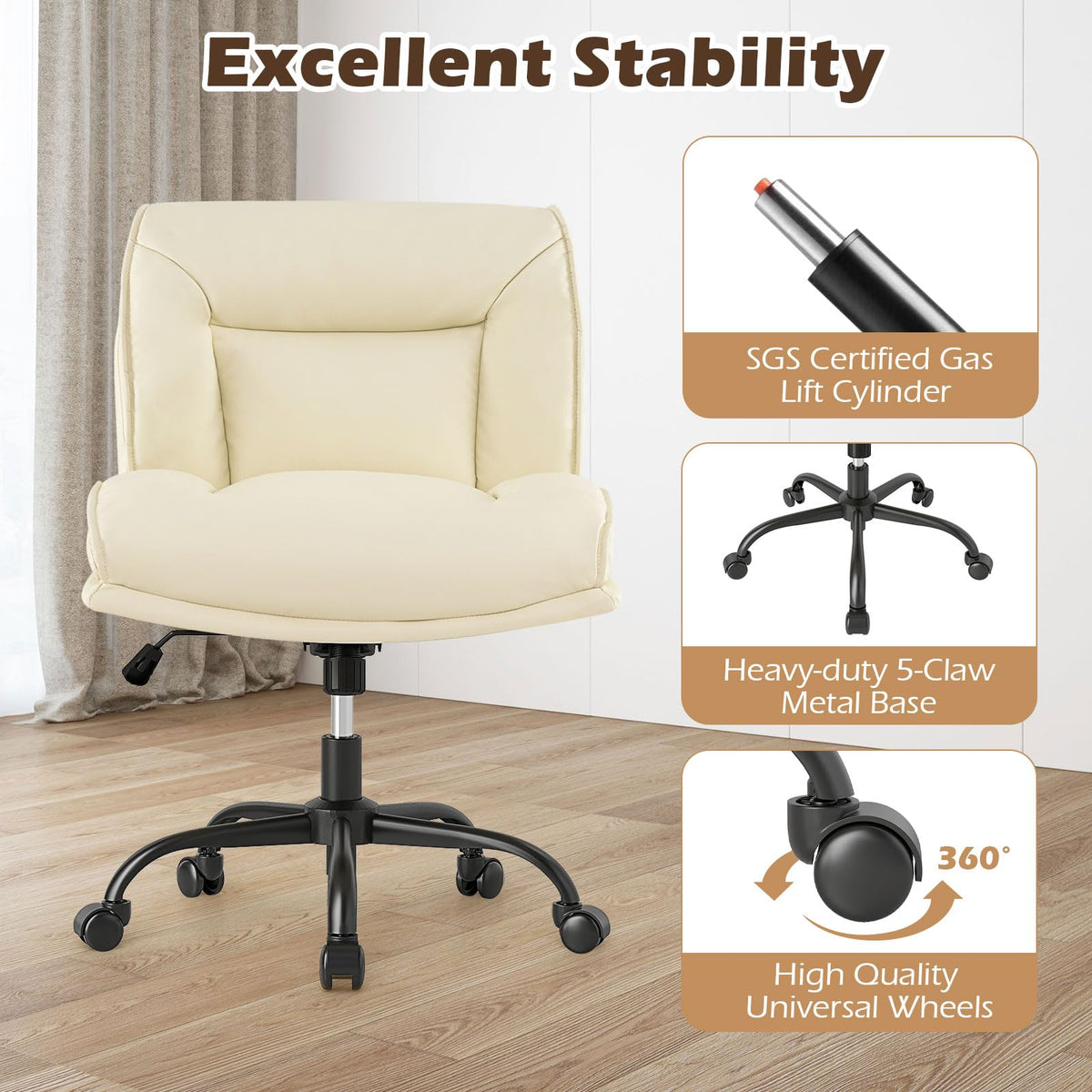 Cross Legged Chair with Wheels