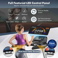 4.75HP Folding Treadmill with 15% Auto Incline for Home & Gym