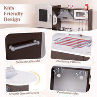 Kids Kitchen Playset Corner Toy Wooden Kitchen Set