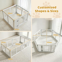 Clear Dog Playpen with Secure Locking Door, 6 Panels