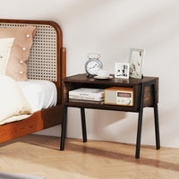Nightstand Set of 2, Stackable End Tables with Storage Compartment