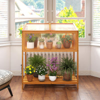 Wood Cold Frame Greenhouse, Raised Flower Planter Protection