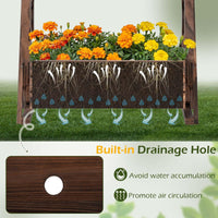 2-tier Raised Garden Bed with Drainage Holes and Semi-wheels