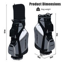 14-Way Golf Cart Bag, Lightweight Portable Golf Club Bag with Cooler Bag, Waterproof Valuable Pocket