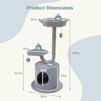 Cat Tree for Indoor Cats, 106 CM Tall Cat Tower