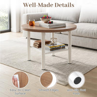 Giantex Round Coffee Table, 2-Tier Modern Circular Center Table