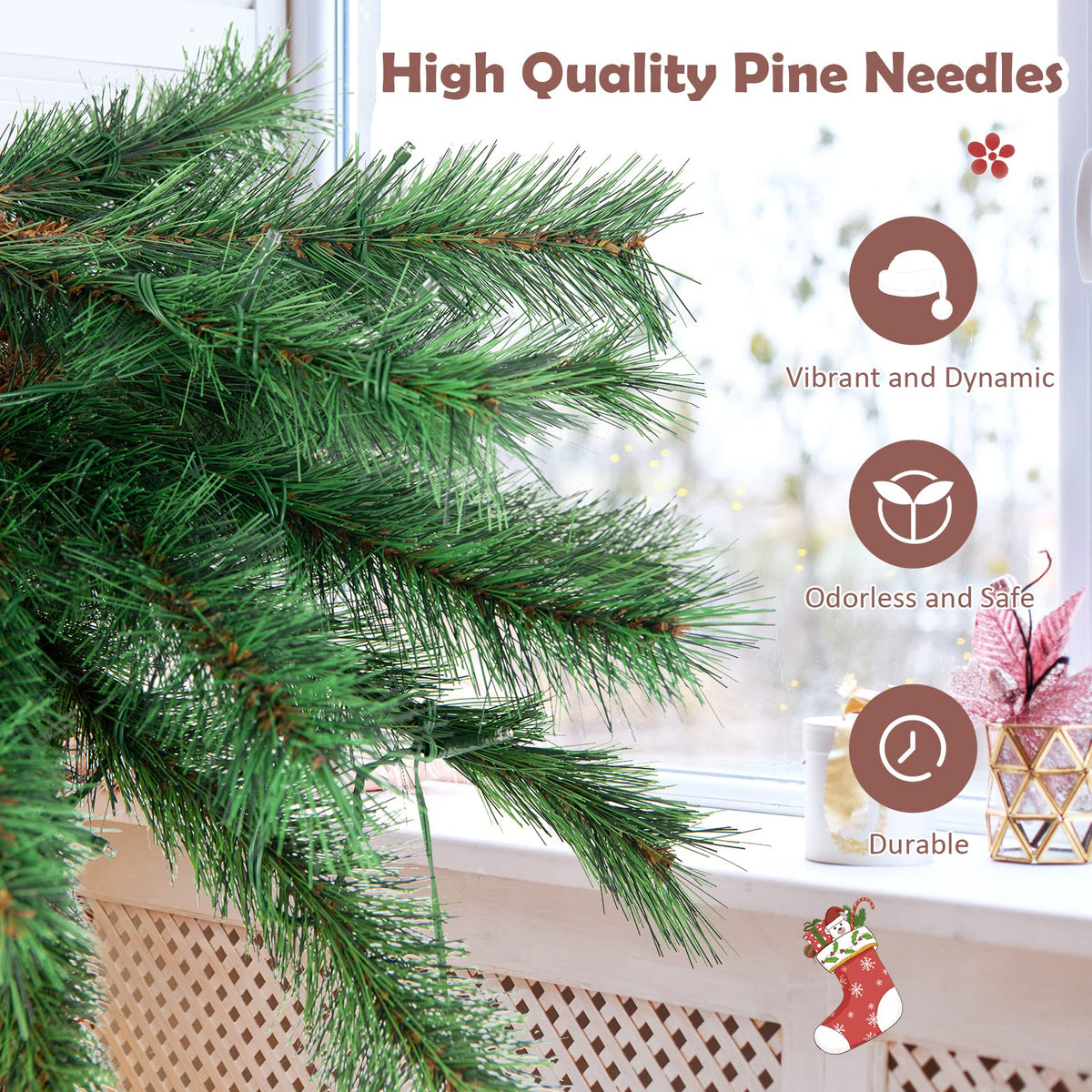 Pre-Lit Artificial Palm Tree with 100 LED Lights for Christmas