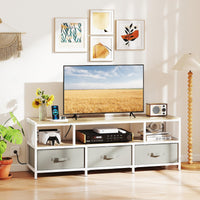 3-Tier Media Entertain Center with Power Outlets USB Charging