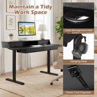 Giantex Electric Standing Desk 140cm w/Monitor Stand&Drawers
