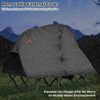 2-Person Camping Cot Tent, 4-in-1 Folding Tent Bed W/ Waterproof External Cover