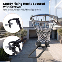 180 Degree Heavy-Duty Basketball Return Attachment with 6 Sturdy Hooks