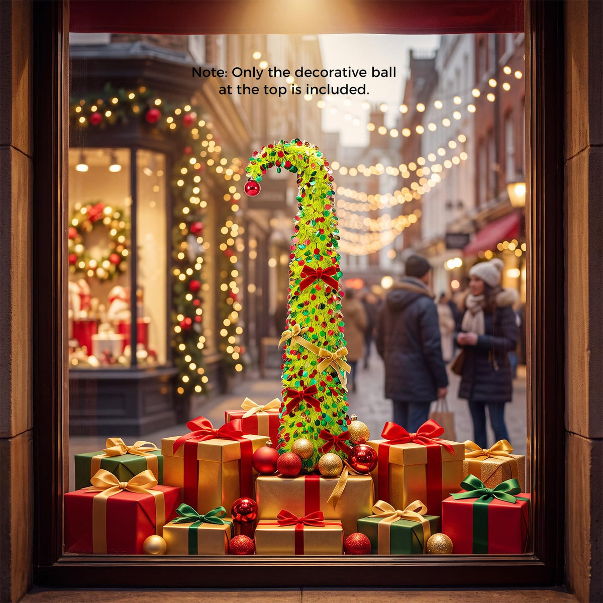 150 cm Pop Up Whimsical Christmas Tree with Top Ball Ornament for Home Office
