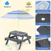 Kids 4-in-1 Sand and Water Table with Removable Boxes and Umbrella