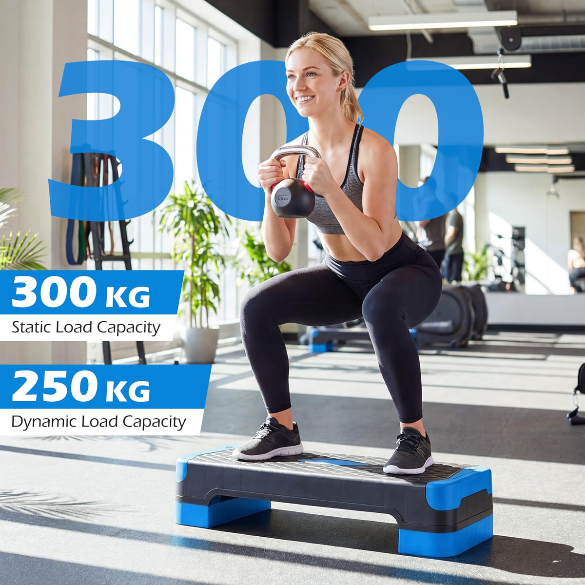 3-in-1 Aerobic Step Platform Set with 2 Stackable Risers