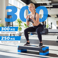 3-in-1 Aerobic Step Platform Set with 2 Stackable Risers