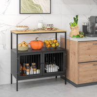 Giantex Giantex Buffet Sideboard, Kitchen Storage Cabinet with Wooden Top, Buffet Cabinet Home Accent Cupboard with Shelf