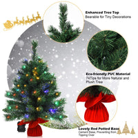 66cm Pre-Lit Tabletop Christmas Tree with 8 Flash Modes for Home Party