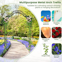 Giantex - 2 Half Garden Arch Trellis, 8.2ft Metal Garden Gazebo