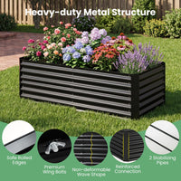 183 x 91 x 122cm 2 Roll-up Windows Metal Raised Garden Bed with Cover and Planter Box for Vegetables
