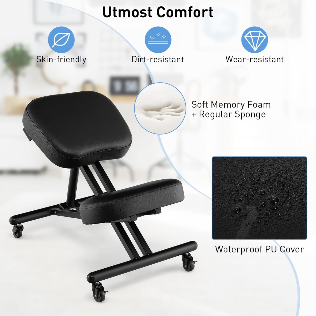 Giantex Ergonomic Kneeling Chair, Height Adjustable Kneeling Stool