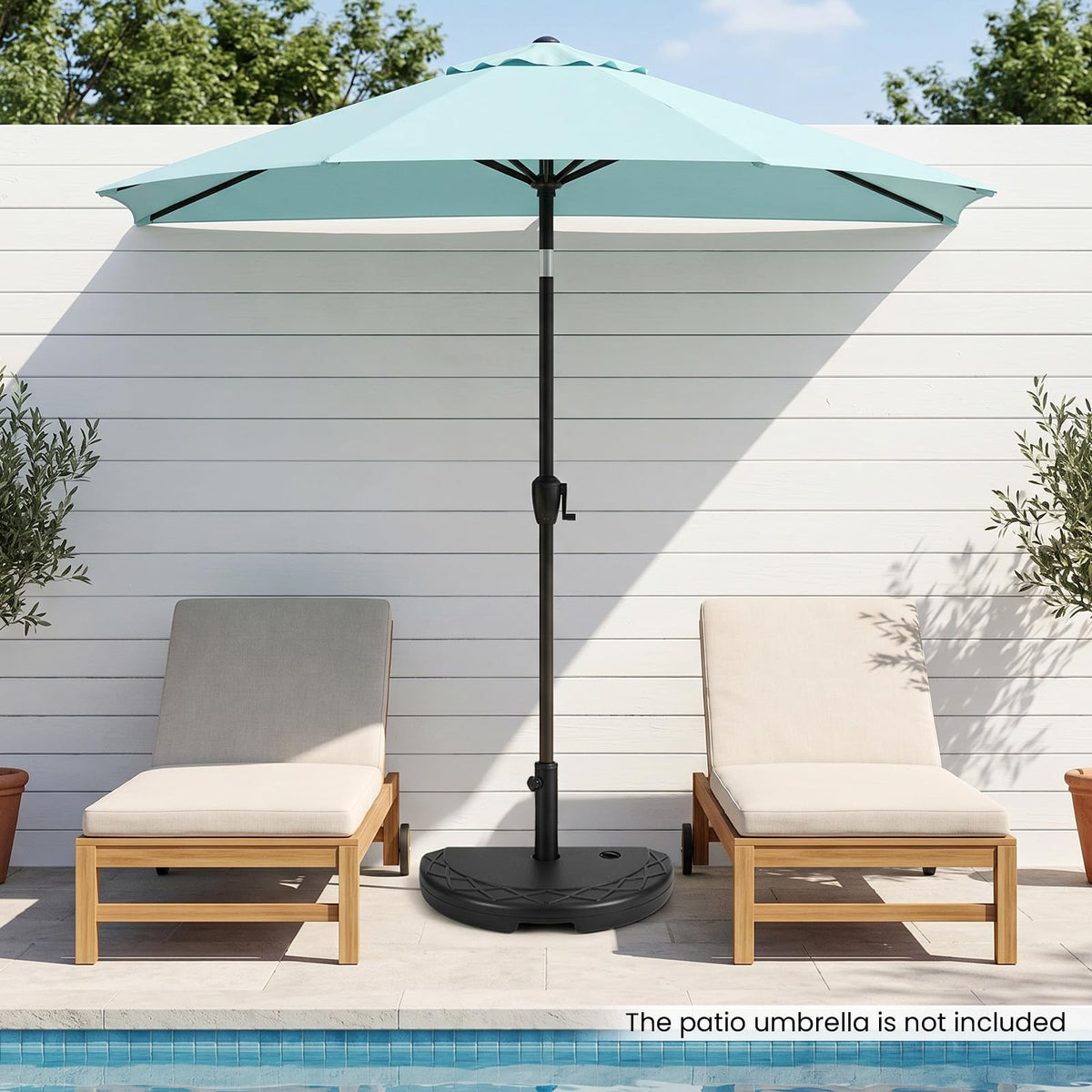 Half Round Patio Umbrella Base 20kg Water and Sand Fillable Umbrella Stand